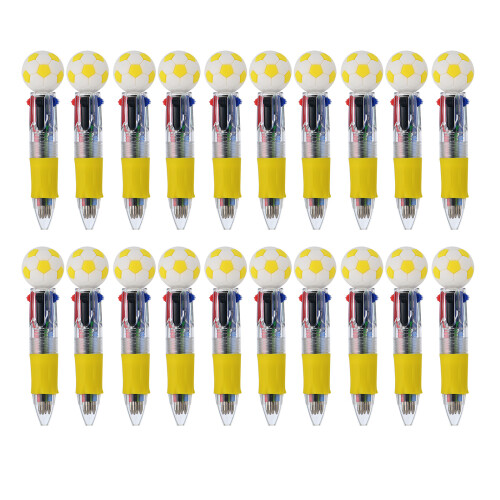 Pack of Multicolor Retractable Design Ballpoint-Yellow 20PCS