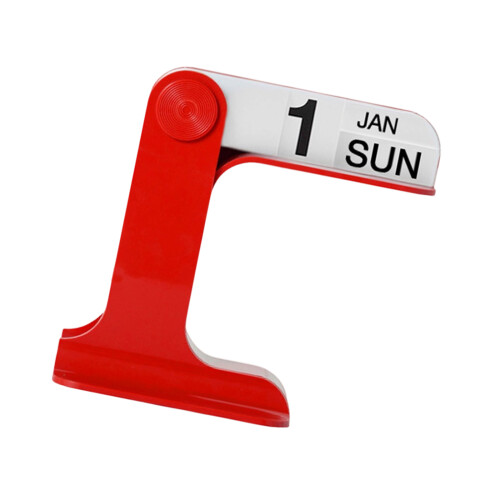 Decorative Flipping Calendar with Dates Week Month Displays-Red