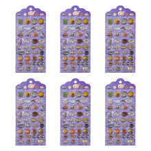 6 Vellen Reliëf Sticker Cartoon Sticker- Met de hand getrokken