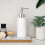 Silver Ceramic Soap Dispenser 8.5oz Refillable Rustproof Pump for Bathroom and Kitchen 2