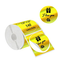 140Pcs Shimmering Round Thermal Sticker 50mm Adhesive-Gold