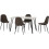 Seconique Marlow & Athens Dining Set X4 Chairs  Brown Pu 2