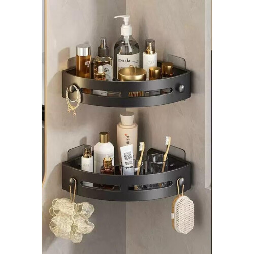 3Pack Drill Corner Shower Caddy, Wall Mounted Triangle Shelves Organizer for Bathroom Storage