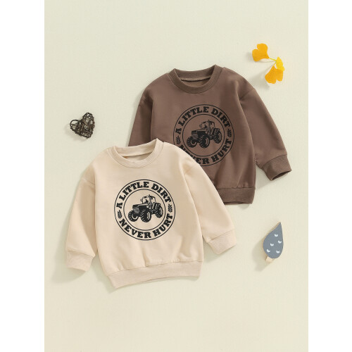 (3-4 Years, Khaki) Φούτερ για Μικρά Στρογγυλή Λαιμόκοψη 2
