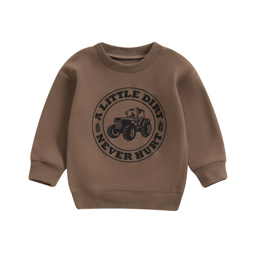 (6T, Brown) Φούτερ για Μικρά Στρογγυλή Λαιμόκοψη