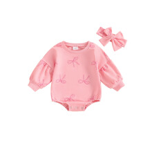 (12-18 Months, Pink) Σετ ρούχων φθινοπώρου και κορδέλα