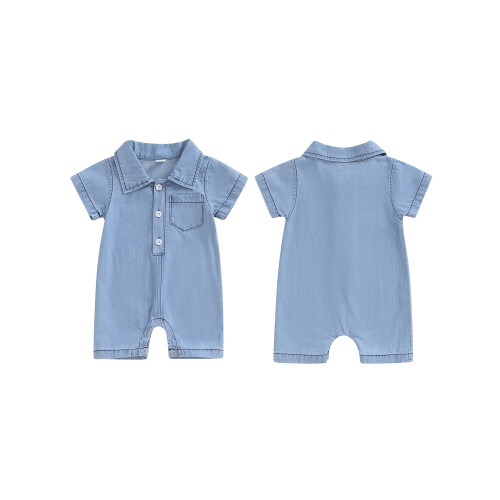 (6-12 Months, Blue) Καλοκαιρινή τζιν φόρμα και τσέπη 1