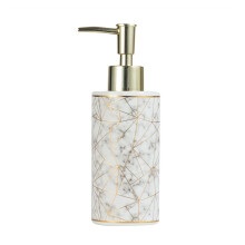300ml Marble Ceramic Soap Dispenser with Gold Pump for Bathroom and Kitchen Lotion or Shampoo