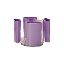Rotating Desktop Plastic Organiser Storage Container 5-Purple