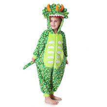 (2-3 Years, Green) Déguisement dinosaure cartoon pour enfants, combinaison longue, pyjama rôle, cosplay Halloween