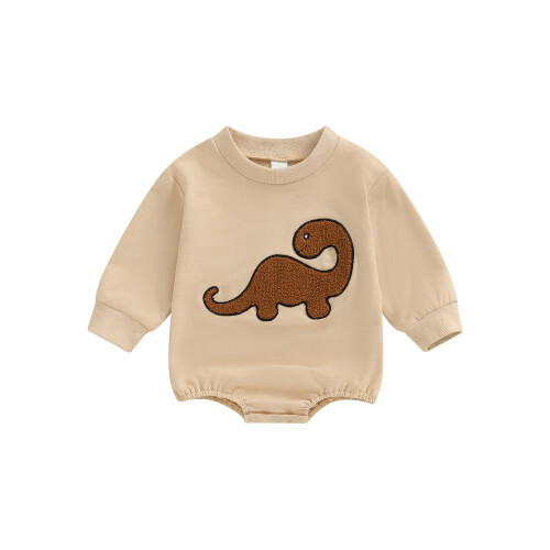 (3-6 Months, Khaki) Φούτερ δεινοσαύρων για μακριά μανίκια
