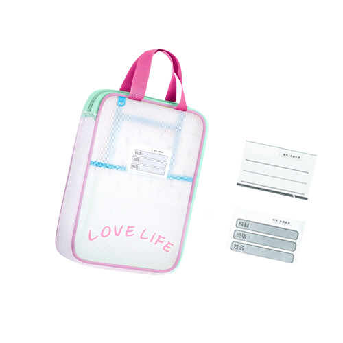 Document Wallet File Folders Zipper Bag for School Offices-Red