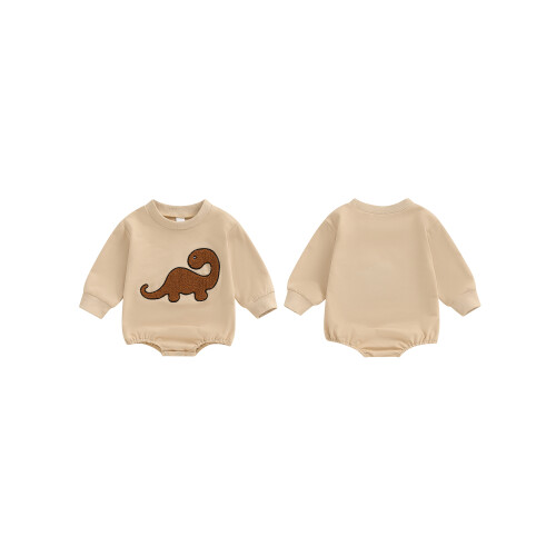 (3-6 Months, Khaki) Φούτερ δεινοσαύρων για μακριά μανίκια 1