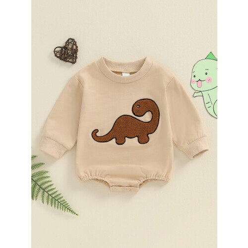 (3-6 Months, Khaki) Φούτερ δεινοσαύρων για μακριά μανίκια 2