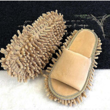 (39-42, Black) Mop Slippers Lazy Floor Foot Socks Shoes Quick Polishing Cleaning Dust Slippers GuanGuan