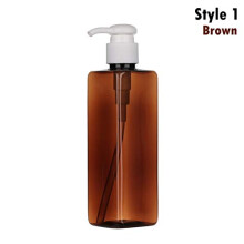 250ml Refillable Soap Dispenser for Bathroom, Liquid Shampoo Lotion Shower Gel Pump Bottle, Green and Brown