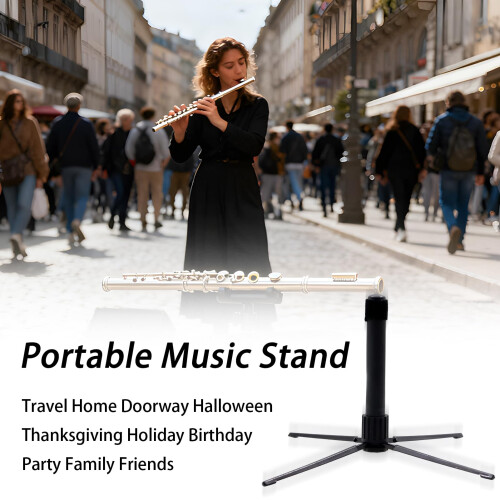 Adjustable Height Foldable Flute and Clarinet Stand with Stable Support and Compact Portable Design 1