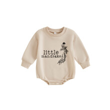 (3-6 Months, Khaki) Combinaison bébé fille et garçon Mandrake, col rond, manches longues, style décontracté automnal