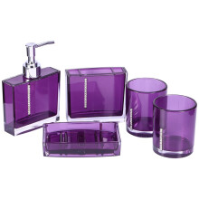 Bathroom Accessory Set, 5 Piece Clear Acrylic Bathroom Set with Modern Design and ShatterResistant Build