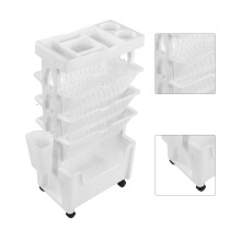 Movable Book Rack White 5-Layer 75.3x37.6x22.5 cm