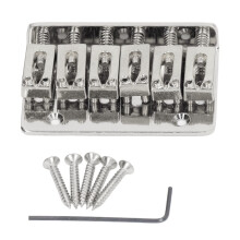 Electric Guitar Bridge 6 String Hardtail Saddle Silver Fixed Design for Stable Tuning and Easy Installation