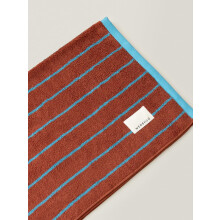Luxury Combed Cotton Bath Towel Soft Striped Design Super Absorbent Quick Dry 55x28 Inch Mocha