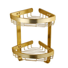 Gold Aluminum Corner Shower Caddy Wall Mounted Bathroom Shelf Organizer SpaceSaving Design