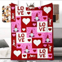 Hot Pink Flannel Throw Blanket 50x40 Soft Plush Couch Blanket for Couples Valentine Gifts