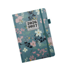 2026 Jaarlijkse organisatoren Notebook Time-Mistige blauwe bloem