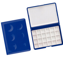 Draagbare 24 Wells aquarelverfhouder lade plastic-Blauw 1