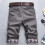 (M, Grey) Men Plaid Patchwork Pockets Buttons Fifth Pants Loose Beach Shorts Tw 4
