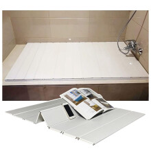 DustProof Folding Bathtub Cover Tray, White PVC 80x150 cm Heat Insulation Lid for Bathroom and SPA