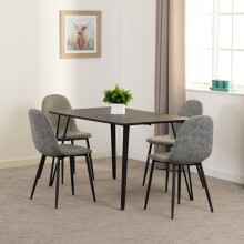 Marlow & Athens Dining Set X4 Chairs Black Marble
