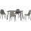 Seconique Marlow & Athens Dining Set X4 Chairs Black Marble 2