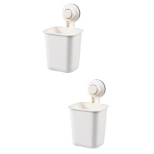 Toothbrush Holder Wall Mounted No Drilling Bathroom Organizer Set for Toothpaste Toiletries Storage
