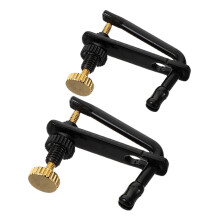 2Pcs Alloy Violin Fine Tuners Black Gold Metal String Adjusters for Precise Tuning and Stable Sound