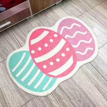 Blue Easter Bunny Rug Washable Non Slip Soft Plush Carpet for Bathroom Kitchen Bedroom Easter Decor