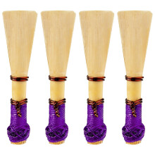 Medium Soft Bassoon Reeds 4 Pack Natural Cane with Flat Mouth Design and Black Binding for Woodwind Players