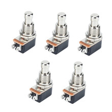 5pcs Durable Metal Momentary Footswitch for Guitar Pedals SPST 2 Pin Replacement Push Button