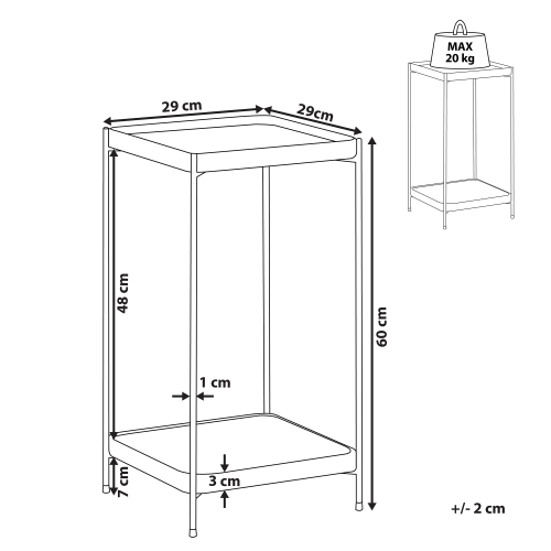 Beliani Side Table ALSEA Tempered Glass Copper 2