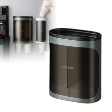 Wall Mounted Cup Dispenser with Dustproof Cover, Transparent Window, Adhesive Mount Large Green Bathroom Cup Holder
