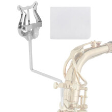 Alto and Tenor Saxophone Lyre, Vertical Marching Music Holder with Secure Music Hold and Cleaning Cloth