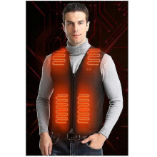 (2XL) 7 Places Heated Electric Heated Vest Men Women, Thermal Heating Jacket Usb Charging Body