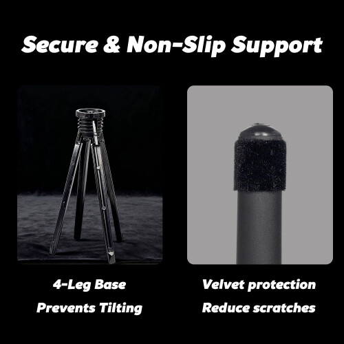 Portable Flute Stand for C Flutes, Lightweight 64g Foldable Holder with Secure 4Claw Support and Fast Setup 2