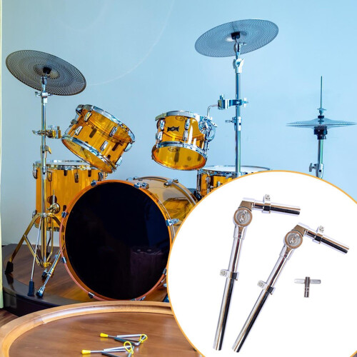 Drum Mount Holder Set 2 Pack, Easy Mounting Tom Drum Clamp for Concert Percussion Setup 1