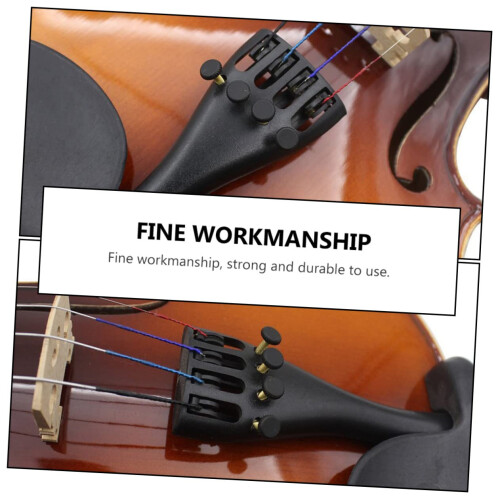 Ebony Violin Tailpiece with Fine Tuners 4/4 Full Size Replacement Durable Build for Precise Tuning 2