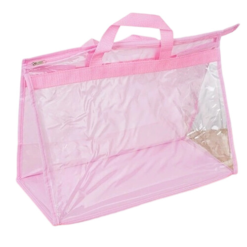 Heavy Duty PVC Tool Pouch With Clear Front And Belt Loop-S Pink