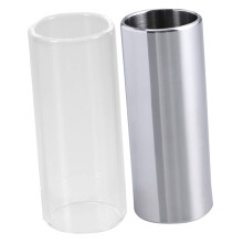 2pcs Glass and Stainless Steel Guitar Slide Set for Electric and Acoustic Guitar, Dual Tone Bright Sustain