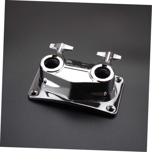 Drum Clamp with Double Holes, Adjustable Drum Mount Bracket for Percussion Instruments, Durable Metal Build 1