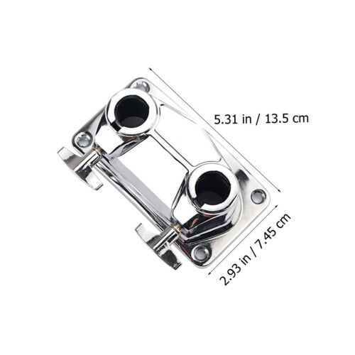 Drum Clamp with Double Holes, Adjustable Drum Mount Bracket for Percussion Instruments, Durable Metal Build 2